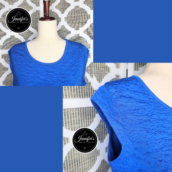 Draper's & Damon's Blue Crinkle 2-Piece Top and Jacket Set Size PM - Picture 8 of 15